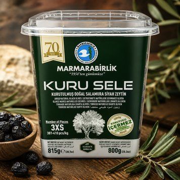 В&rsquo;ялених чорних маслин Marmarabirlik Kuru Sele, 800 г (8690103292437)