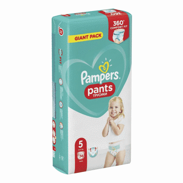 Трусики Pampers Pants розмір 5 Junior (11-17кг) 56 шт (8006540069165) 068961- фото Трусики Pampers Pants размер 5 Junior (11-17кг) 56 шт (8006540069165)