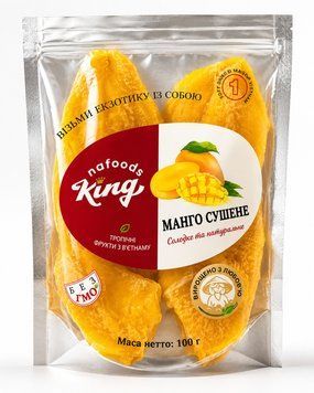 Манго сушений без цукру Nafoods King Natural 100 г.(8936204210964)