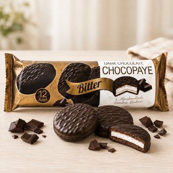 Печиво Chocopaye Dark Chocolate & Marshmallows з маршмелоу в темному шоколаді 216 г
