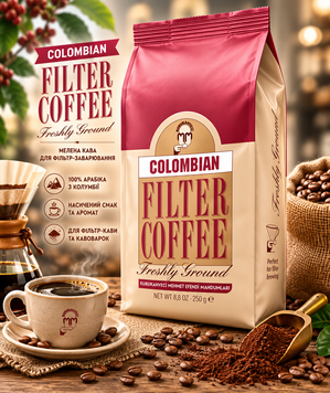 Кава мелена Kurukahveci Mehmet Efendi Colombian Filter Coffee 250 г (8690627000549)