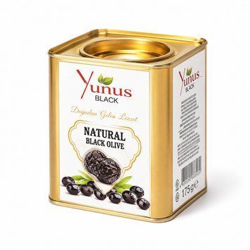 Чорні оливки в'ялені з кісточкою "Yunus" фасування жерсть 2.5 kg