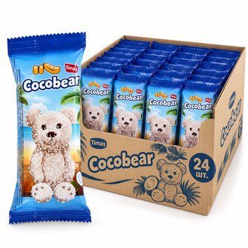 Бісквіт Simsek CocoBear у білій глазурі 50 г &times; 24 шт