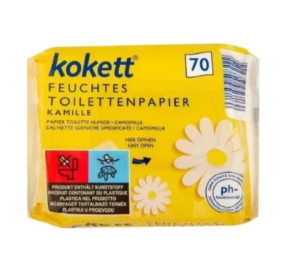 Вологий туалетний папір Kokett Kamille 70 шт (40614597862293) 141222 фото Вологий туалетний папір Kokett Kamille 70 шт (40614597862293) 141222 фото