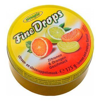 Льодяники Woogie Fine Drops Zitronen Orangen Лимон и Апельсин 200 г (9002859093173)