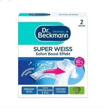 Відбілювач для речей Dr.Beckmann Super Weiss 2шт х 40г (4008455004174) 004174 фото