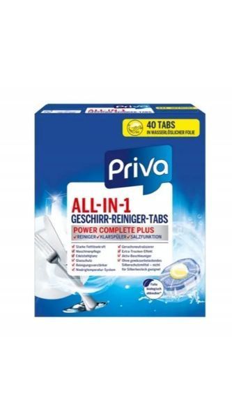 Таблетки для посудомийної машини Priva Power Complete 40 шт (4311596649808) 679808 фото Таблетки для посудомийної машини Priva Power Complete 40 шт (4311596649808) 679808 фото