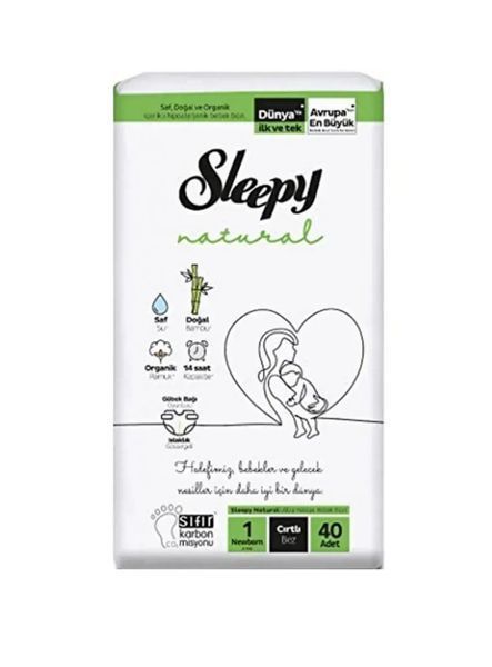 Подгузники Sleepy Natural 1 Newborns (2- 5кг) 40 шт (8681212060376) 842941- фото Подгузники Sleepy Natural 1 Newborns (2- 5кг) 40 шт (8681212060376)