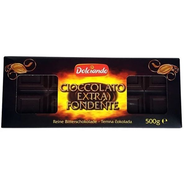 околад Черный Dolciando Cioccolato Extra Fondente 50% какао 500 г (18017596012262)