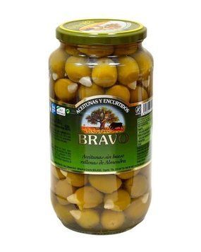 Оливки Bravo Aceitunas sin hueso rellenas de Almendr з мигдалем 1 кг (8422813110400) 110400 фото