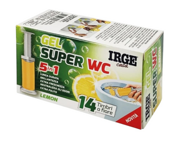 Гель-стікер для унітазу Irge Casa Gel Super WC 5 в 1 Lemon 14 аплікацій 45 г (8021723073289) 073289 фото