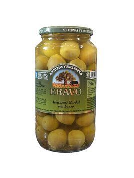 Оливки зеленый гигант с косточками. Bravo 1 кг (8422813110295) 110295 фото