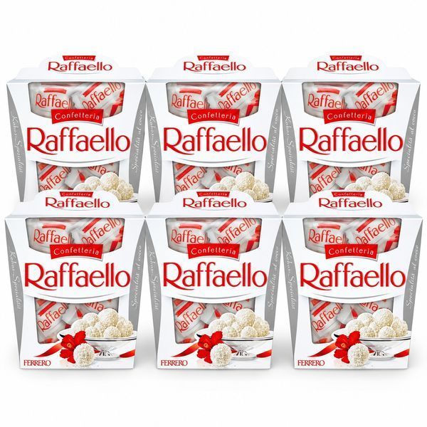Цукерки Raffaello з цілісним мигдалем у кокосовій стружці 150 г &times; 6 шт. 40001223 фото