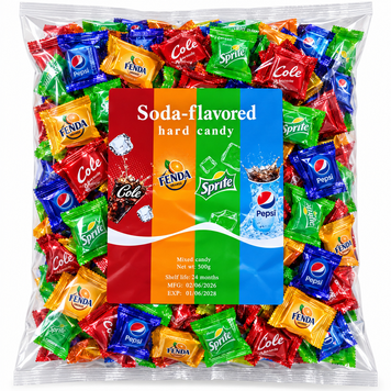 Леденцы Soda-Flavored Hard Candy со вкусом газированных напитков ассорти 500 г 014-54 фото