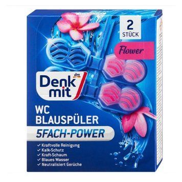 Подвесной освежитель в унитаз DenkMit WC-Blauspuler Flower 2шт (4066447791396)